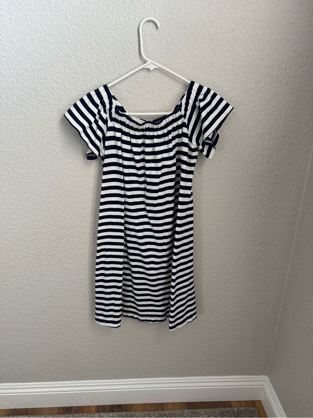 Motherhood Maternity Navy & White Striped Dress